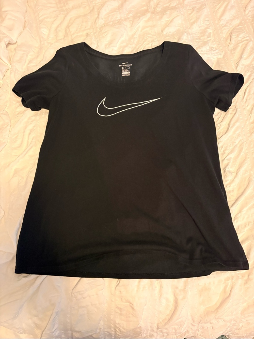 Nike Women's Black Swoosh Scoop Neck Tee